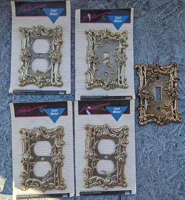 Vintage Light Switch Outlet Covers Plate Ornate Metal • $40