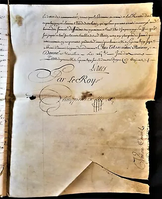 KING LOUIS XV SIGNED DOCUMENT CITI RICHELIEU 8 PAGES - 1726 König Von Frankreich • $499.99