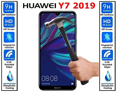 Genuine 100% Ultra HD TEMPERED GLASS Screen Protector Cover For Huawei Y7 2019 • £3.28