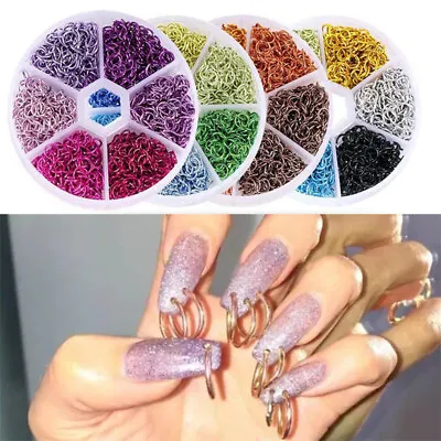 🔥 Nail Jewelry Piercing Decor Metal Alloy Nail Dangle Ring Mix Color Nail  • £3.98
