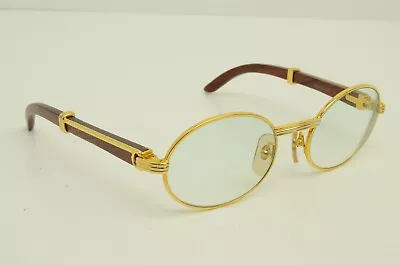 Authentic Cartier Sunglasses Giverny 51 20 130b Bubinga Wood Eyeglasses Frames 2 • $2999.99