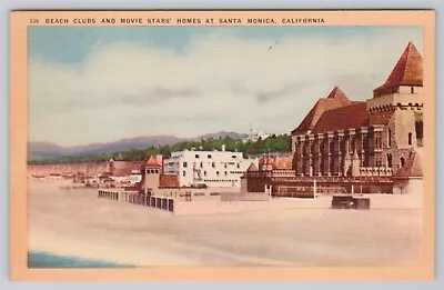 Postcard Beach Club & Movie Stars Homes Santa Monica California • $4.95