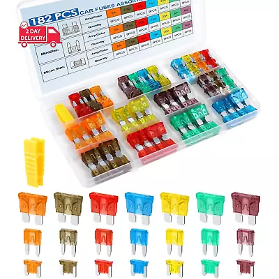 182PCS Car Fuses Assortment Kit Professional Blade Fuses Automotive - Standard • $23.87