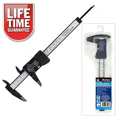 6  INCH DIGITAL VERNIER CALIPER ELECTRONIC LCD RULER 150mm MICROMETER GAUGE TOOL • £7.89