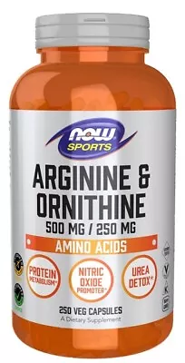 NOW Foods Arginine & Ornithine 500/250 - 250 Vcaps • £39.49