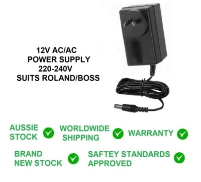 $44.18 • Buy 12V AC Power Supply For ROLAND BOSS EDIROL BRA-240 BRA-120 12 VOLT 1A 240V