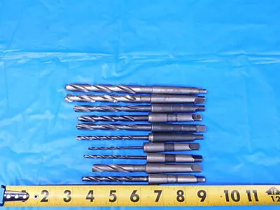 10pc Lot Cleveland & Others Hss Morse Taper #1 Twist Drill Bits Sizes 1/8-27/64 • $74.99