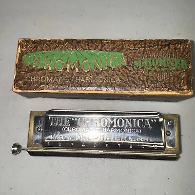 Vintage M. Hohner C The Chromonica Chromatic Harmonica Germany W/ Box Grand Prix • $32.48