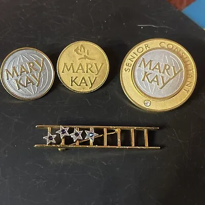 4 Mary Kay Pins Ladder To Success 4 Stars W/ Blue Rhinestones Vintage Consultant • $20