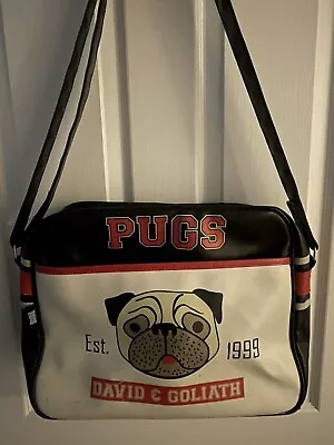 Retro Look Vinyl Shoulder PUG DOG Over The Shoulder Bag - David & Goliath • £8.99