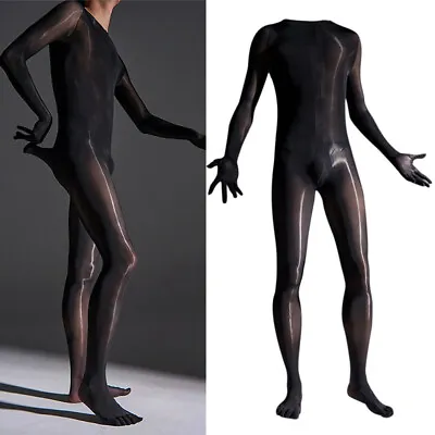 Plus Men Full Body Stockings Pantyhose Penis Sheath Pouch Underwear Bodysuit • $15.19