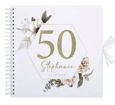 £15.99 • Buy Personalised 50th Birthday Scrapbook Photo Album, Birthday Gift
