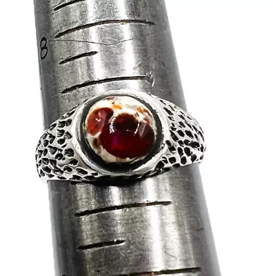 925 Solid Sterling Silver Mexican Fire Opal 8mm Round Size 9.25 • £140.51