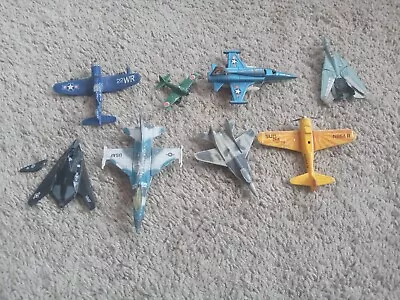 Vintage Metal Fighter Airplane 8 Lot Preowned Ok Condition • $22
