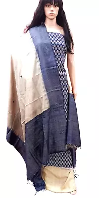 RIAA Indian Pure Tussar Silk Hand Block/ Hand Woven Printed Dress Material Suit • $116.34