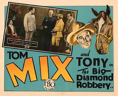 Tom Mix The Big Diamond Robbery Re-Print Lobby Card  Photo W/ Free Top Loader • $14.95