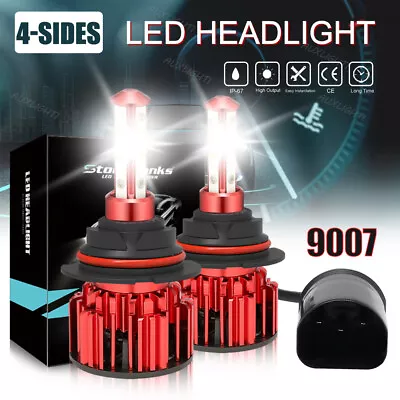 4 Sides 9007 HB5 LED Headlight Bulbs Kit High Low Dual Beam 6500K Super White • $12.74