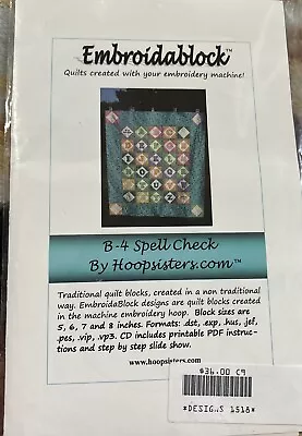 HOOPSISTERS B-4 Spell Check Machine Embroidery Multiformat NEW • $19.99