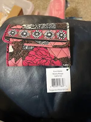 Vera Bradley Euro  Wallet NWT Mocha Rouge • $21