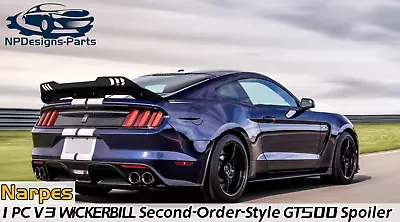 Narpes Design 1PC V3 Wickerbill GT500 Spoiler Wing PMMA Flap Fits Ford Mustang • $145.99