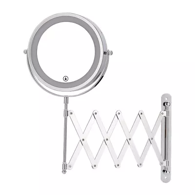 Wall Mounted Shaving Makeup Mirror Swivel Extendable Bathroom Magnifying Mirror • £17.95