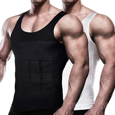 Sculptcore -Men's Body Shaper Compression Ionic Shaping Shirt Sleeveless Shaper • $12.34