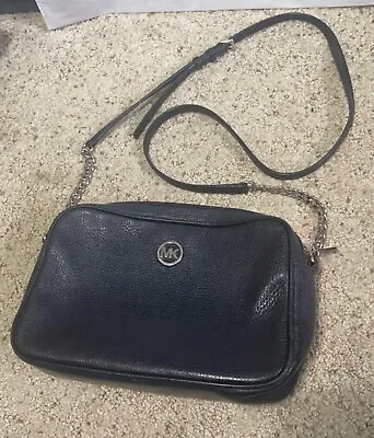 Michael Kors Navy Blue Pebbled Leather Crossbody Chain • $26