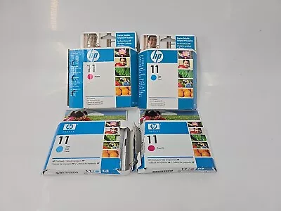 (4) HP 11 Printhead Cyan And Magenta C4811A C4812A Genuine Expired  EB-15215 • $159.99