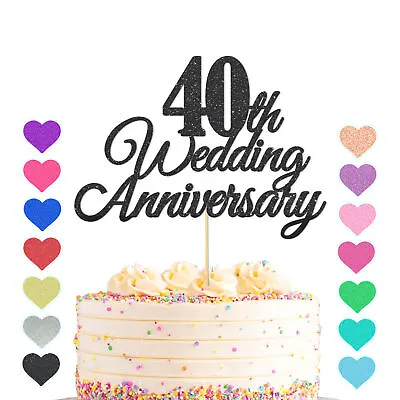 Personalise Any Year Wedding Anniversary Cake Topper Decoration 10th 20 30 40 50 • £2.83