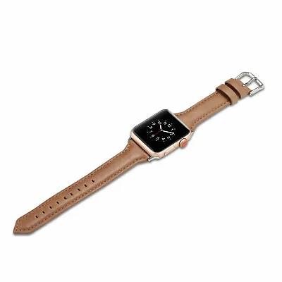 $23.85 • Buy 38/42mm Slim IWatch Leather Band Women Strap For Apple Watch Series 7 6 5 4 3 SE