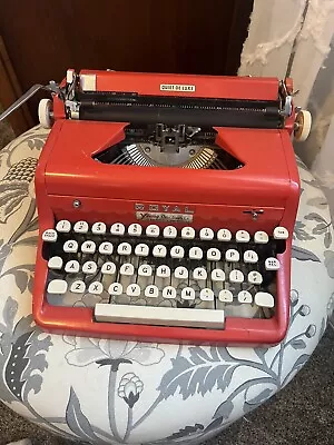Vintage RED Royal Quiet De Luxe Portable Typewriter (Please Read Description) • $100