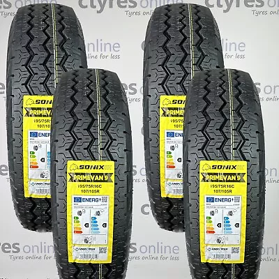 4X New 195 75 16 195/75R16c VAN TYRES 107/105R SONIX PRIMEVAN *C WET GRIP* • £213.95