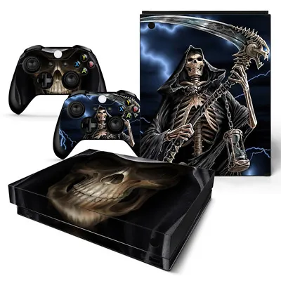 Xbox One X Skin Design Foils Sticker Screen Protector Set - Grim Reaper Motif • $34.28