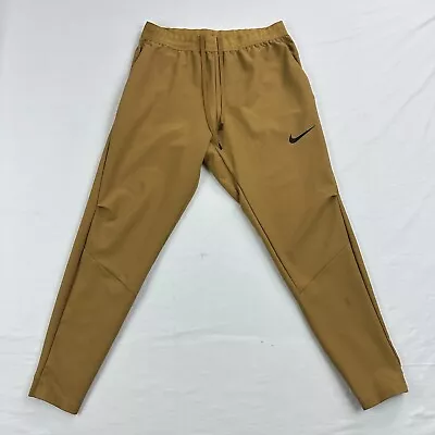 Nike Mens Joggers Pants M Flex Dri Fit Training Tapered Mustard Pockets standard • $27.95