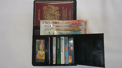 Top Quality Leather Wallet Large With Passport And Ticket Slot In Gift Box  • £19.98