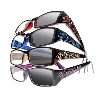 £13.19 • Buy Women's Rhinestones Flower Transition Photochromic Reading Glasses Sunglasses