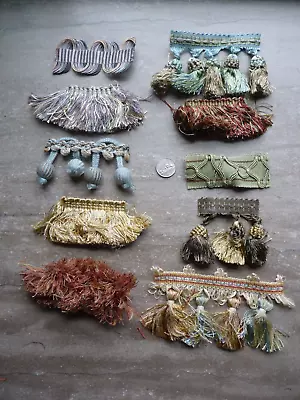 10 Vintage Silk Fringe Trim Tassels Cord Samples Quilts Crafts Journal Snippets • $9.99