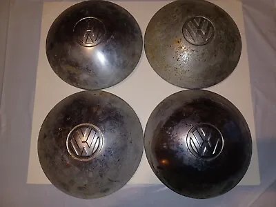 Set Of 4 Vintage Chrome Dish VW Hubcaps 10  • $100