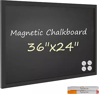 Magnetic Chalkboard Black Board 24 X 36 Large Chalk Board Blackboard For Wall D • $86.99