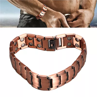 SUPER STRONG Pure Copper Arthritis Therapy Magnetic Bracelet Men Women • $13.31