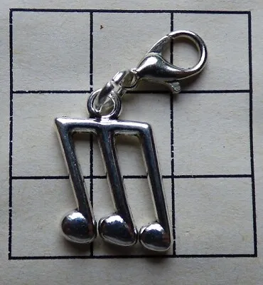 Vintage Tibetan Silver Music Note Print Clip Charm Zip Bracelet Dog Musician • £3.05