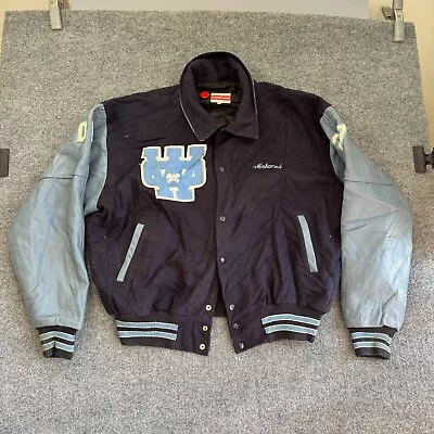 Vtg West Orange WOOL Letterman Varsity Fordham Jacket 3XL Chain Stitch Lacrosse • $75.65