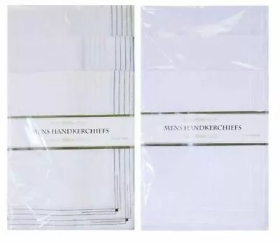 Pack Of 5 Large Mens Polycotton Hankies Handkerchiefs Hanky White Or Border • £4.10