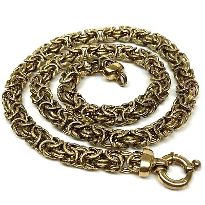 Veronese Italy Gold Vermeil Sterling Silver Byzantine Necklace Reversible 18.25” • $79.95