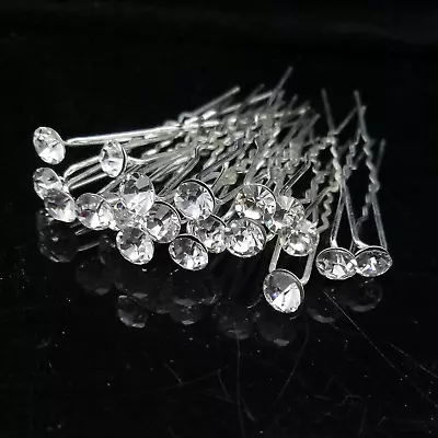 Diamond Hair Clips Diamonte Hair Accessory Clip Rhinestone Hair Clips Bridal • £7.44