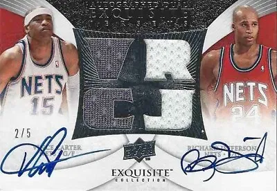 2007-08 Vince Carter Richard Jefferson UD Exquisite 2/5 Autographed Dual Jerseys • $600