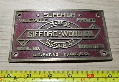 Vintage Gifford Wood Co Hudson Vermont Advertising Heavy Brass? Sign  • $39.99