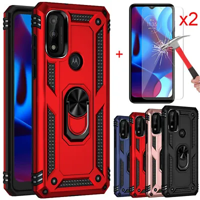 For Motorola Moto G Pure Case Shockproof Ring Kickstand Cover+Screen Protector • $5.96