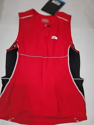 Louis Garneau Men's Comp Sleeveless Triathlon Top Red Small  NWT • $11