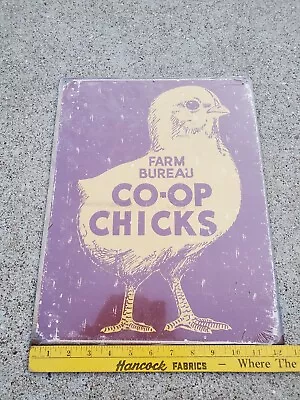 Farm Bureau Co-op Chicks Chickens Farming Barn Tin Metal Sign NEW Made USA • $9.09